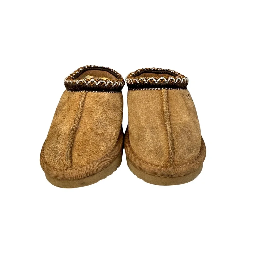 UGG Tasman Chestnut Suede Slippers Toddler Size 6 Brown Shearlin